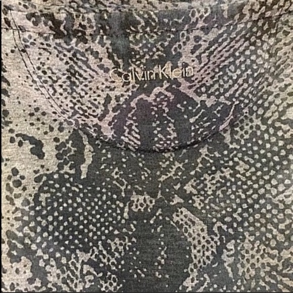 Calvin Klein rare reptile quick dry STUD striped stretch snake Pattern top S - Picture 4 of 8